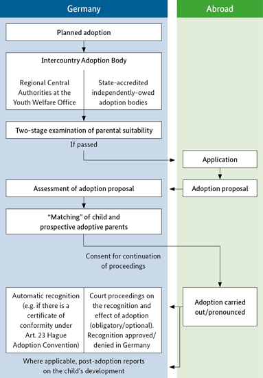 Grafische Darstellung des Ablaufs einer Adoption (Source: Federal Office of Justice Germany) Grafische Darstellung des Ablaufs einer Adoption